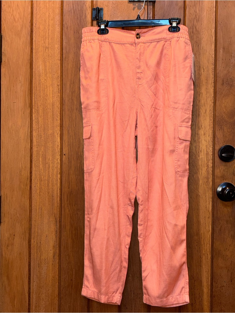 Light Adobe Cotton and Linen-like Cargo Joggers